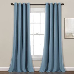 Lush Decor - Set of 2 (84"x52") Insulated Grommet Blackout Wind Blue